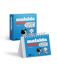 MAFALDA 2025, CALENDARIO ESCRITORIO TURQUESA CON CAJA